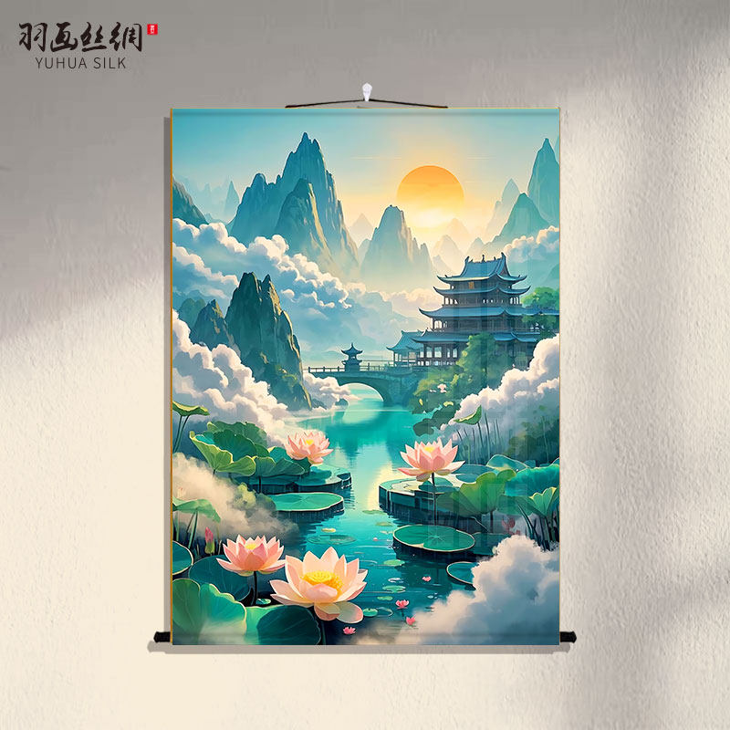 仙家堂单背景仙境山水画招财壁画挂图堂口风景图供奉卷轴画新款,淘宝优惠券,粉丝福利购,淘宝优惠卷
