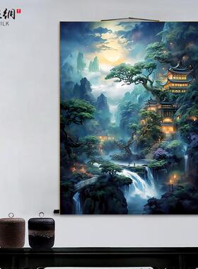 挂画仙家堂口山水挂画道家供奉
