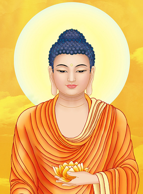 西方三圣画像挂画阿弥陀佛佛像
