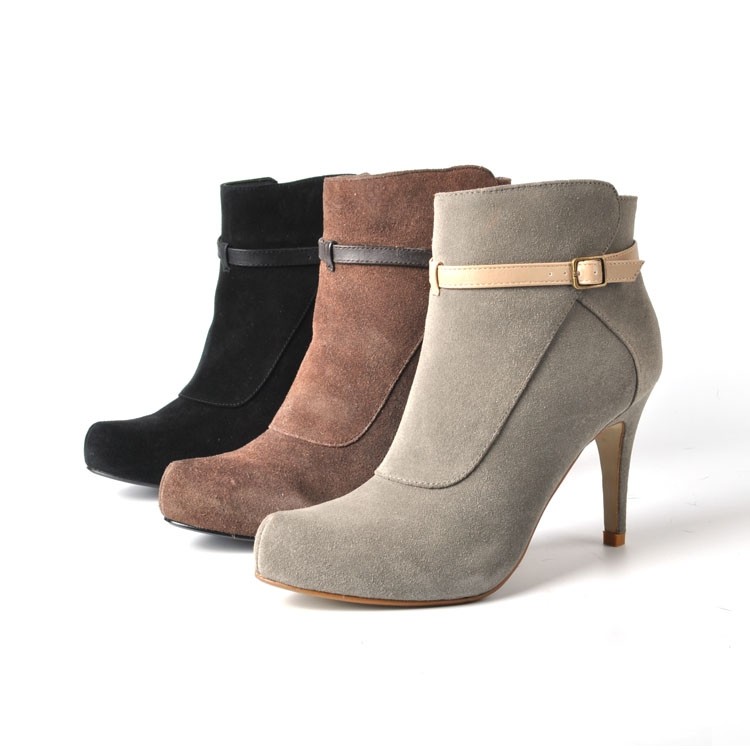 AEE爱意34/37-38黑色女鞋单鞋真皮中跟深口粗跟皮鞋短靴秋鞋靴子,淘宝优惠券,粉丝福利购,淘宝优惠卷