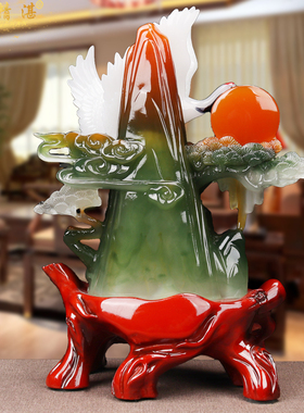 松鹤延年摆件父母长辈6070岁老人生日礼物高档贺寿礼品装饰工艺品