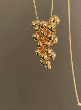 JINMUKE韩国进口时尚首饰品串珠可调节项链毛衣链新品