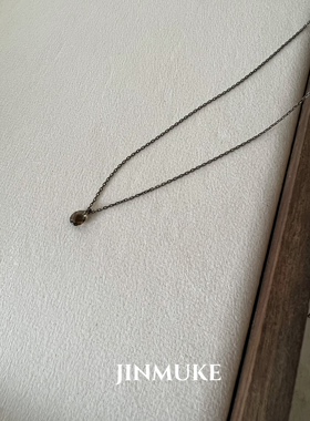 925银茶色水晶项链锁骨链