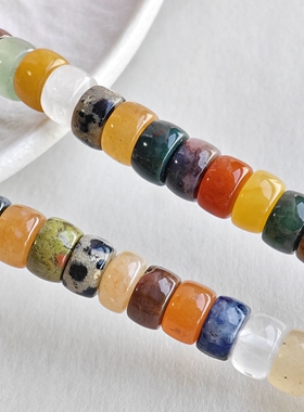 7*4mm老料多宝天然石车轮珠