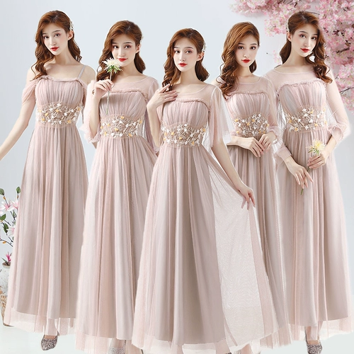 Длинное летнее платье подружки невесты, градиент, средней длины, для подружки невесты, подходит для подростков