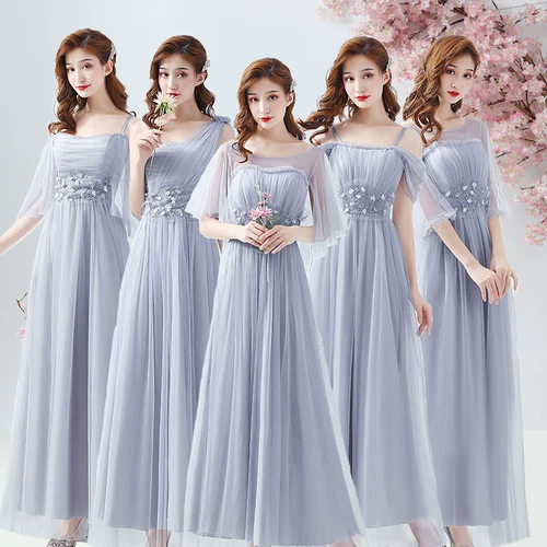 Длинное летнее платье подружки невесты, градиент, средней длины, для подружки невесты, подходит для подростков