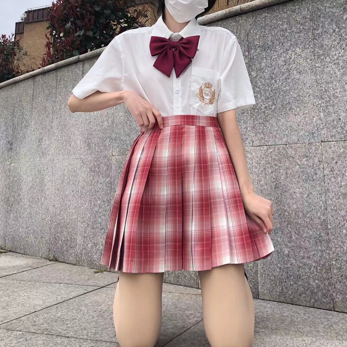 乔奈奈原创JK刺绣衬衫新款奶白色jk制服长袖短袖衬衣学生女现货