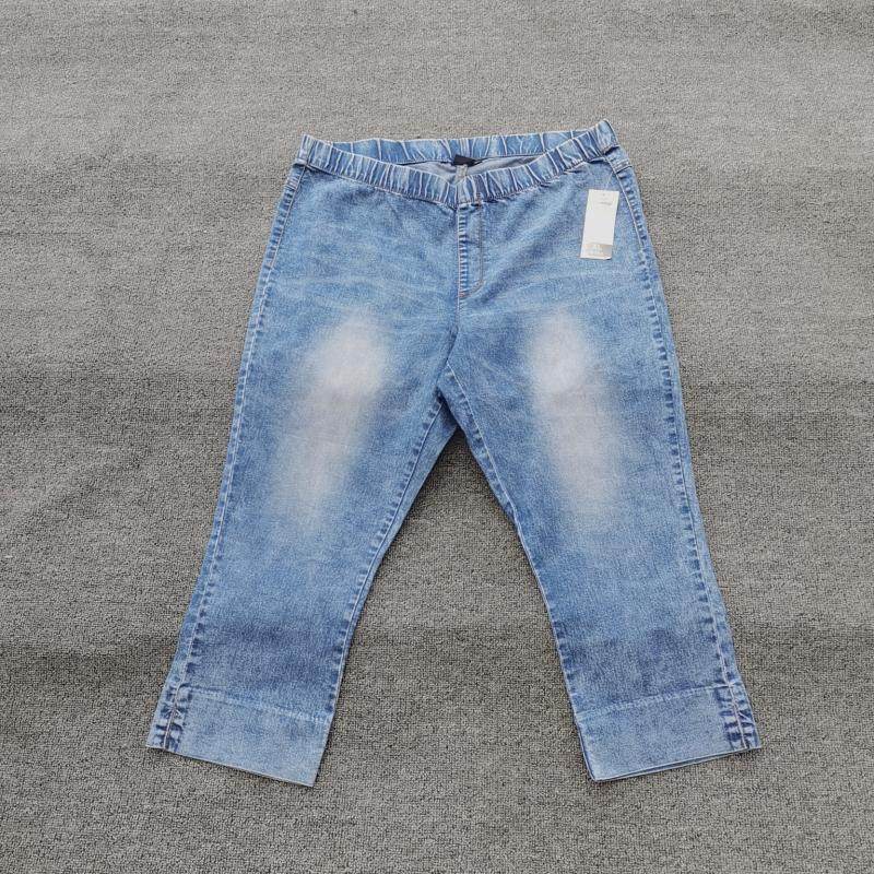 欧美单夏季松紧薄款牛仔裤大码弹力显瘦妈妈裤七分裤大码打底裤,淘宝优惠券,粉丝福利购,淘宝优惠卷