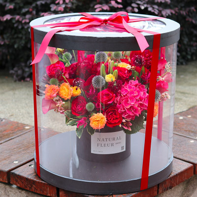 花店同城送花玫瑰花礼盒巨型抱抱花桶朋友生日鲜花速递上海配送 虎窝淘