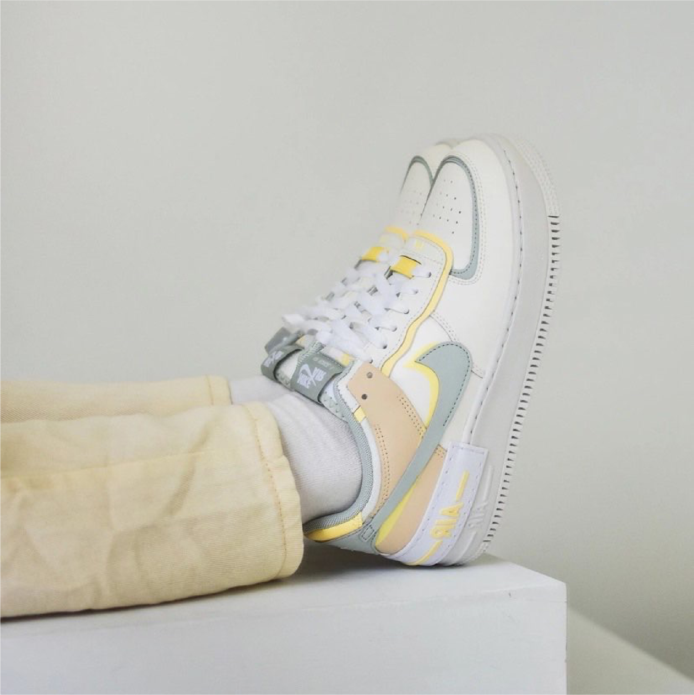 Nike Air Force 1 Low AF1 Shadow 白绿色耐磨低帮板鞋DR7883-101 - 图1