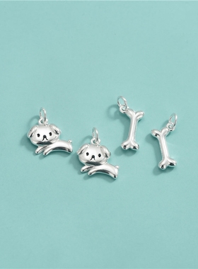 银小狗银骨头情侣手绳