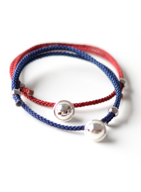 男女通用925银铃铛原创手编手绳