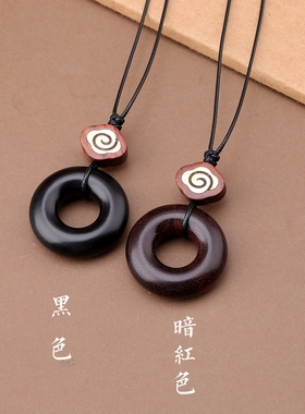木质圈圈卫衣项链古风文艺