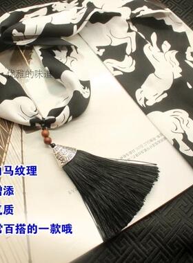 甜美流苏小领巾时尚女大气丝巾