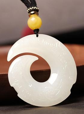 本命年和田玉时来运转吊坠男女转运挂件玉石项链玉坠子挂坠招财礼