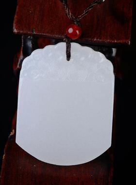 本命年阿富汗白玉无事牌子白玉平安无事牌吊坠礼物