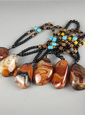 本命年缠丝玛瑙原石摆件蚕丝玛瑙手把件送绳子矿石教把玩件观赏礼