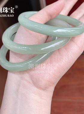 本命年东陵玉圆条手镯高冰圆条手镯东陵玉叮当女款手镯礼物