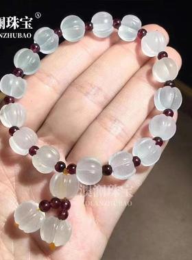 本命年新疆丝玉手链戈壁玉苹果南瓜珠多宝彩玉男女款手串货礼物