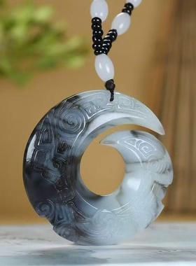 本命年新疆外蒙料鸡血玉轮回吊坠高和田玉碧玉玉石挂件礼物