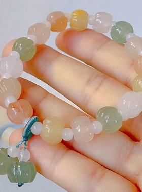 本命年丝玉多宝雕刻南瓜手链夏季手链百搭招财礼物