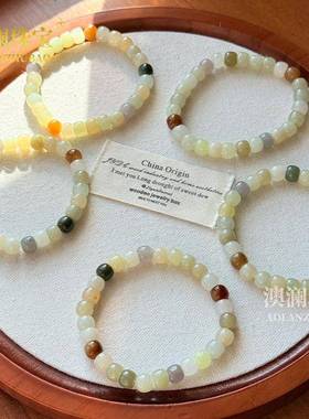 本命年多宝和田玉老型珠手链高级感碧玉女式搭配手链男女轻奢手串
