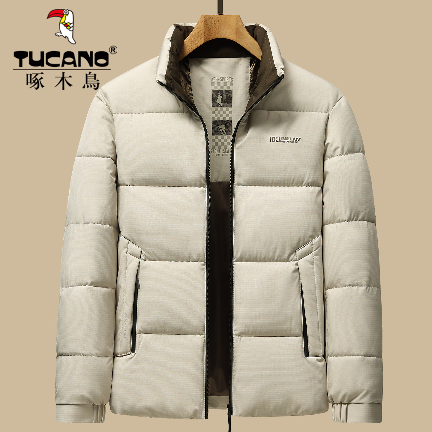 啄木鸟爸爸新款冬季加厚短款羽绒棉服中年立领棉衣男保暖冬装外套 - 图0