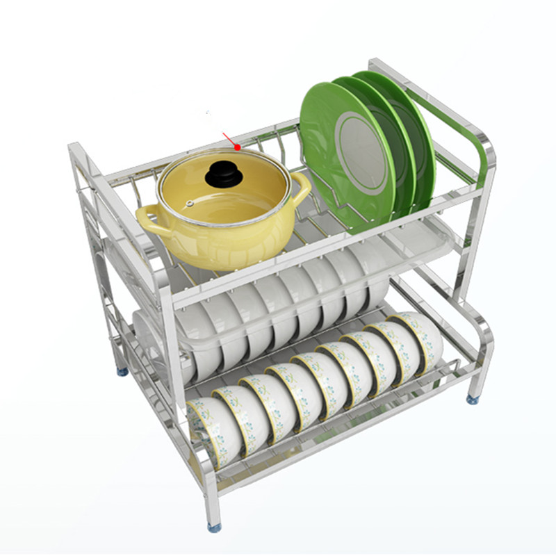 304不锈钢厨房碗架沥水架晾放碗筷碗碟盘子沥碗柜收纳盒置物架2层-图3