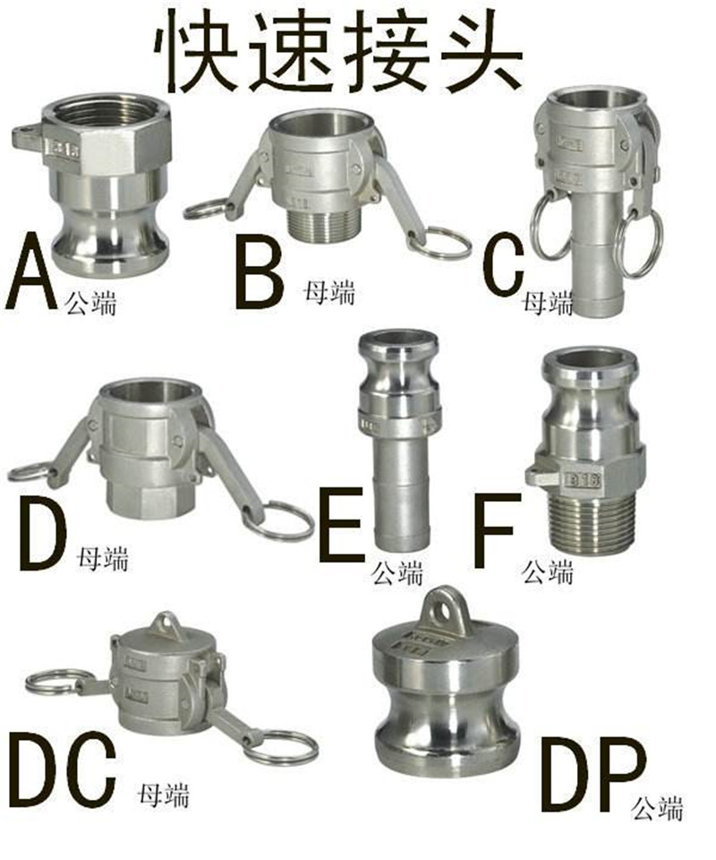 铝合金快速接头油管接头软管胶管转换快插接头C型母头阴端变径3寸