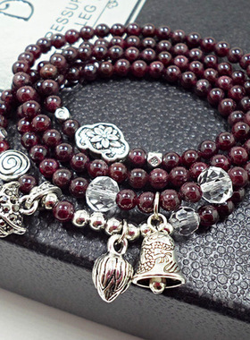 s360天然水晶串珠手链狐狸莲花