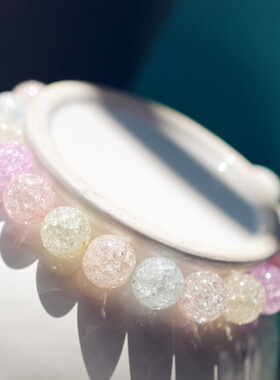 s412可爱清新马卡龙色水晶手链