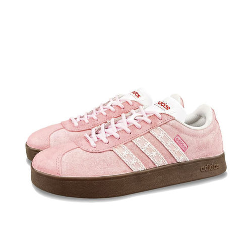 【定制球鞋】Adidas neo VL Court阿迪达斯粉蕾丝优雅德训鞋板鞋 - 图1