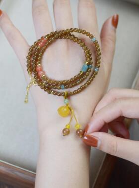 「润甜」原创天然且末糖料和田玉三圈四圈手链毛衣链