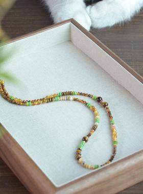 黄虎眼项链多圈手链秋日原创设计