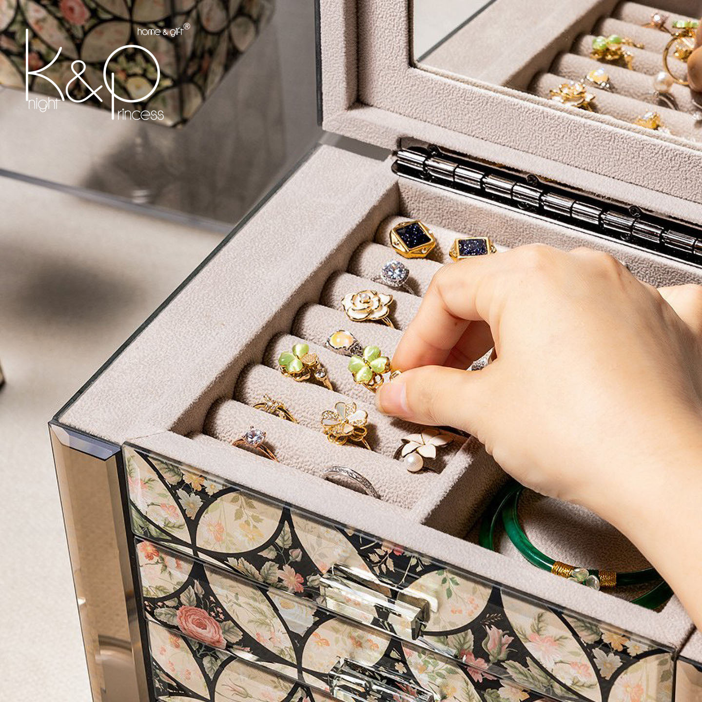 KP high-end exquisite jewelry storage box