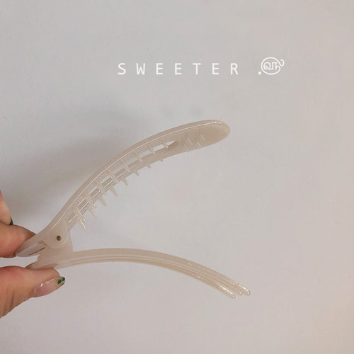 【SWEETER】奶油果冻色亚克力透明大号发夹 日本Latt家边夹鸭嘴夹 - 图1