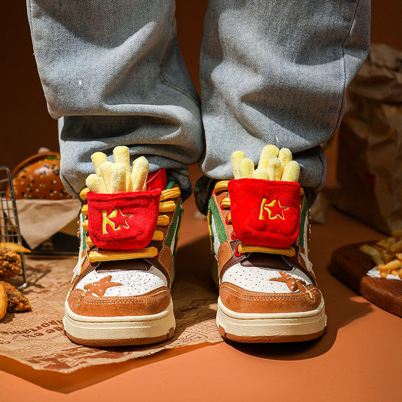 Kaalixio同款系列三斤联名汉堡星星鞋男女厚底时尚新款国潮板鞋,淘宝优惠券,粉丝福利购,淘宝优惠卷