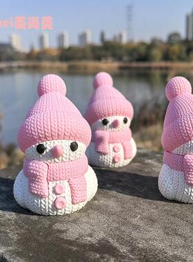 圣诞节3D打大雪人装饰品商场酒店场景布置节日氛围大雪人娃娃摆件