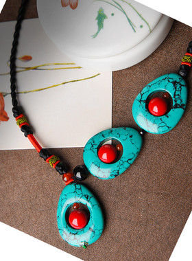 手工编织古风吊坠饰品短项链