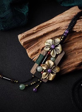 复古毛衣链长款个性简约大气黑色白搭毛衣链子项链配饰网红吊坠女