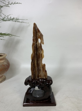 缅甸树化玉摆件总高25/高19.5/宽5/厚2厘米净重0.2斤