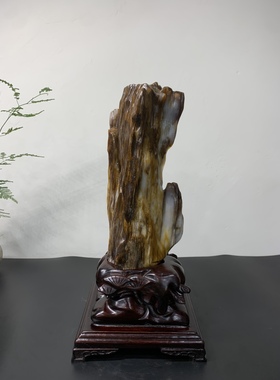 缅甸树化玉摆件总高40/高30/宽11/厚11厘米净重6.4斤