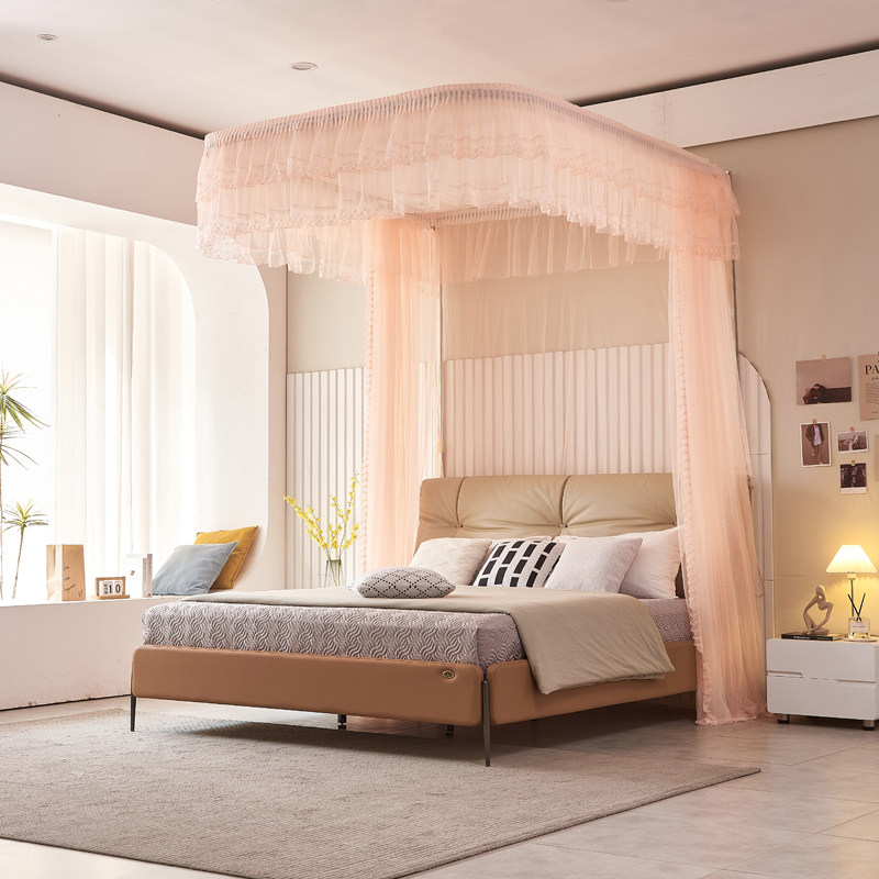 挂墙蚊帐1.5m床1.8m床双人1.2米床蚊帐伸缩u型宫廷加密加厚导轨,淘宝优惠券,粉丝福利购,淘宝优惠卷