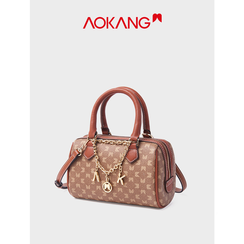 奥康2022新款女流行原创波士顿包 奥康皮具箱包女士包袋