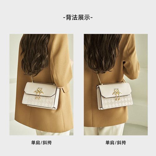 奥康小方包女式2026新款链条包女包高级感单肩包女款大容量斜挎包 - 图1