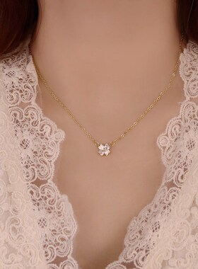 幸运四叶草项链女锁骨链INS小众