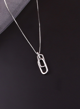 闪钻字母吊坠INS小众冷淡风项链