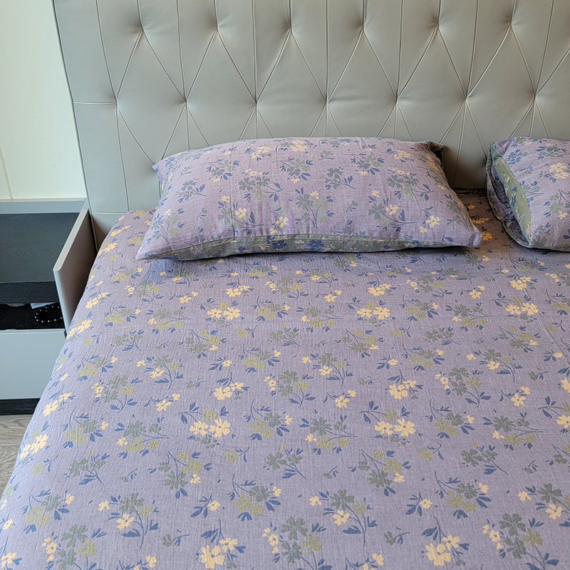 复古田园提花双层纱全棉床单枕套三件套床上用品纱布纯棉被套床笠,淘宝优惠券,粉丝福利购,淘宝优惠卷