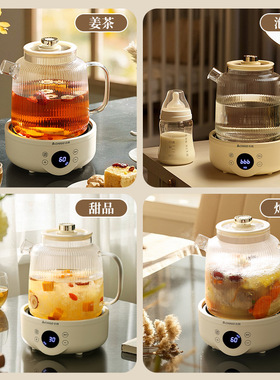 跨境志高2.0L大容量养生壶煮茶器全玻璃家用多功能花茶壶烧水壶