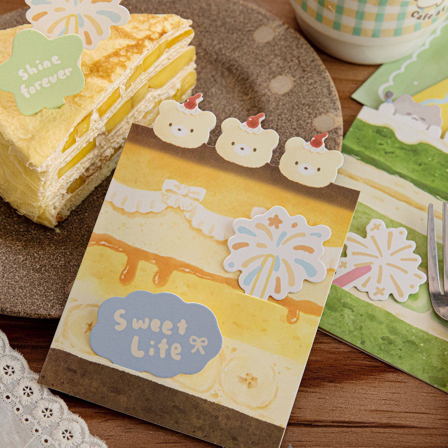 Dingding Cake Shop Flash Sand Greeting Card & Envelope Set